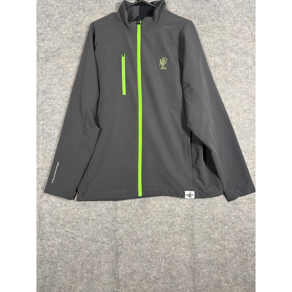 Sun Mountain Thermal Wear Golf Jacket Men's Gray Neon Zip Long Sleeve L XL
